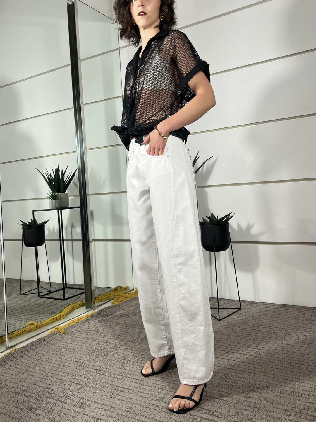 jeans lucy in cotone leggero barrel fit PLS-Q276BIANCO HAVE ONE