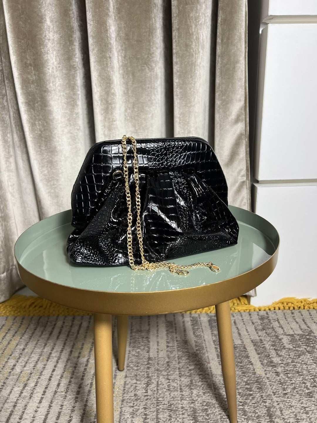 BORSA CLUTCH NERA ECOPELLE COCCO PRR0914BLACK FEMME CAFE SELECTION