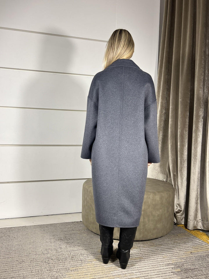 cappotto lungo a ovetto hand made 50% lana grigio TF0003GRIGIO VICOLO