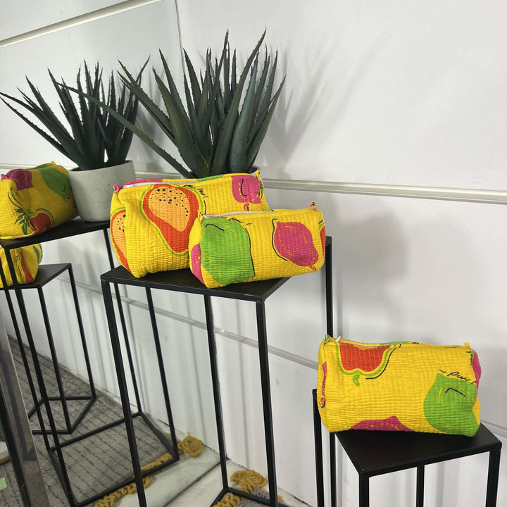 beauty case piccolo stampa gialla fruit CO-BO0219PICCOLOFRUIT/GIALLO FEMME CAFE SELECTION