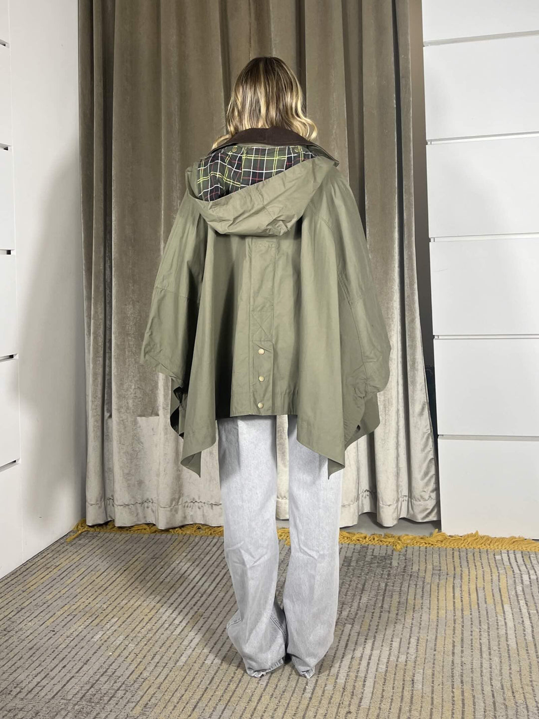 cappa verde con colletto in velluto moro TAB0018VERDE VICOLO