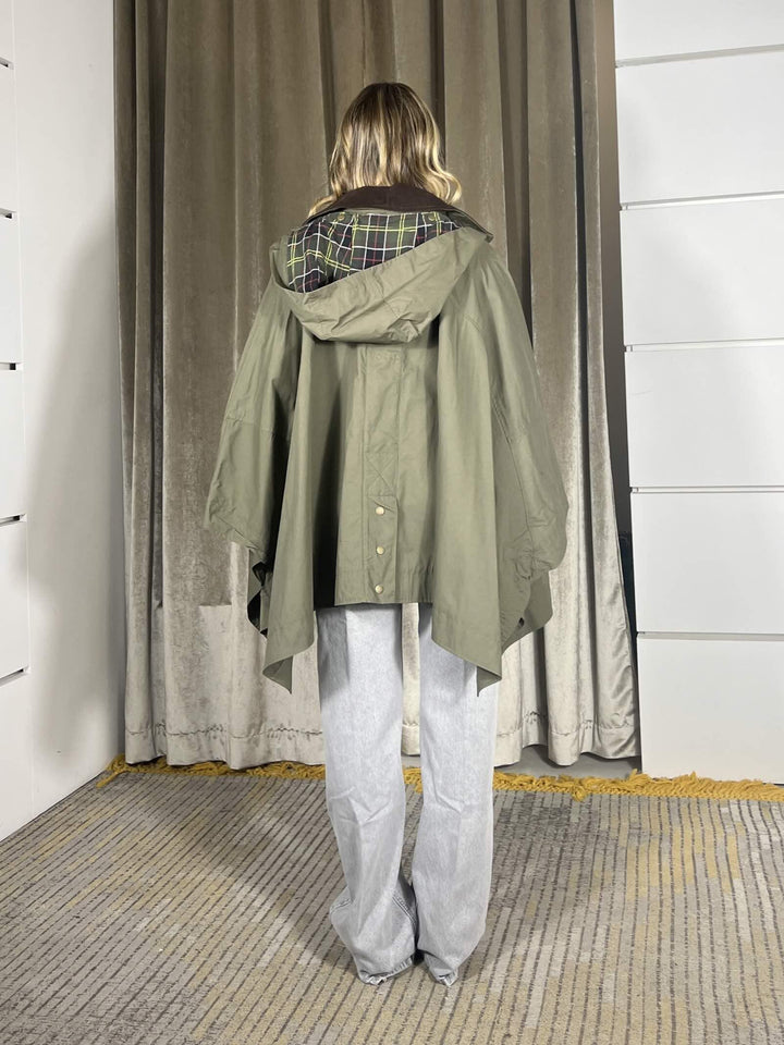 cappa verde con colletto in velluto moro TAB0018VERDE VICOLO