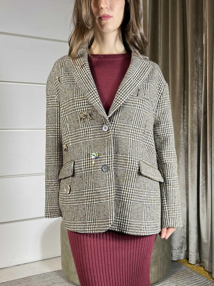 giacca con spille quadri over 26B1370QUADRO TENSIONE IN