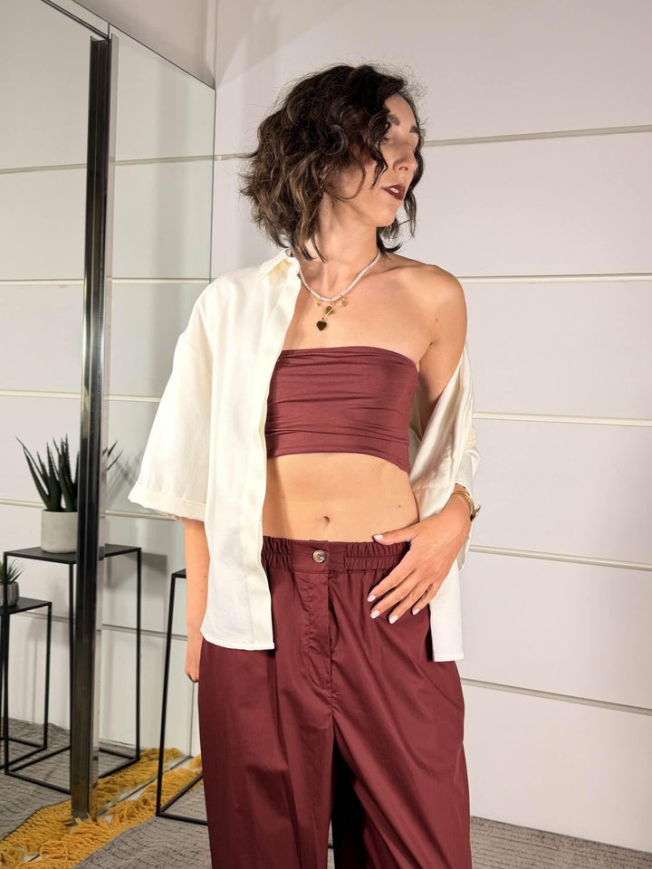 top a fascia in viscosa elasticizzata  rosso india UAB0101ROSSO INDIA VICOLO