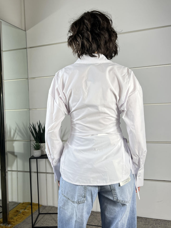 camicia bianca con lacci ai lati per sfiancarla CVS-Q234BIANCO HAVE ONE