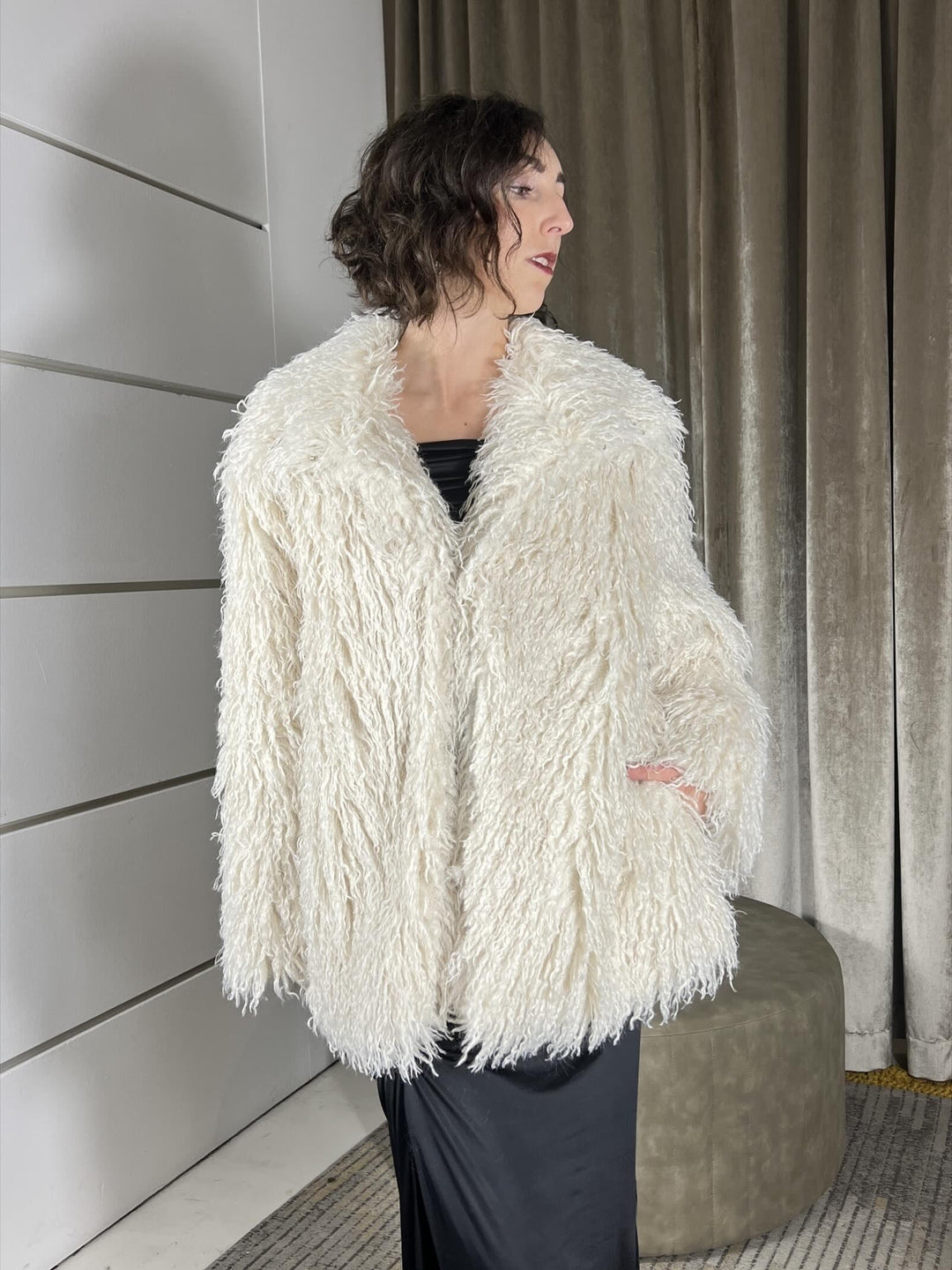 eco pelliccia mongolia over panna KMA-P133PANNA HAVE ONE