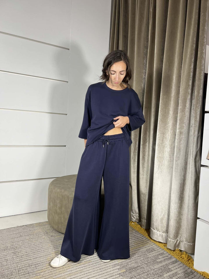 COMPLETO BLU SUSY MIX FELPA E PANTALONE ALASKABLU SUSY MIX