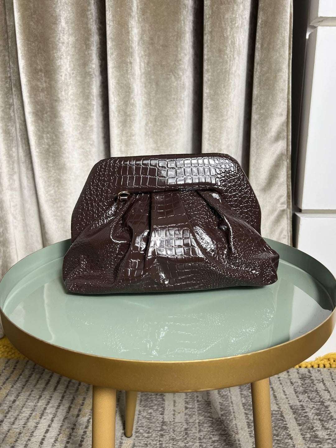 BORSA CLUTCH MARRONE IN ECOPELLE COCCO PRR0914COFEE FEMME CAFE SELECTION