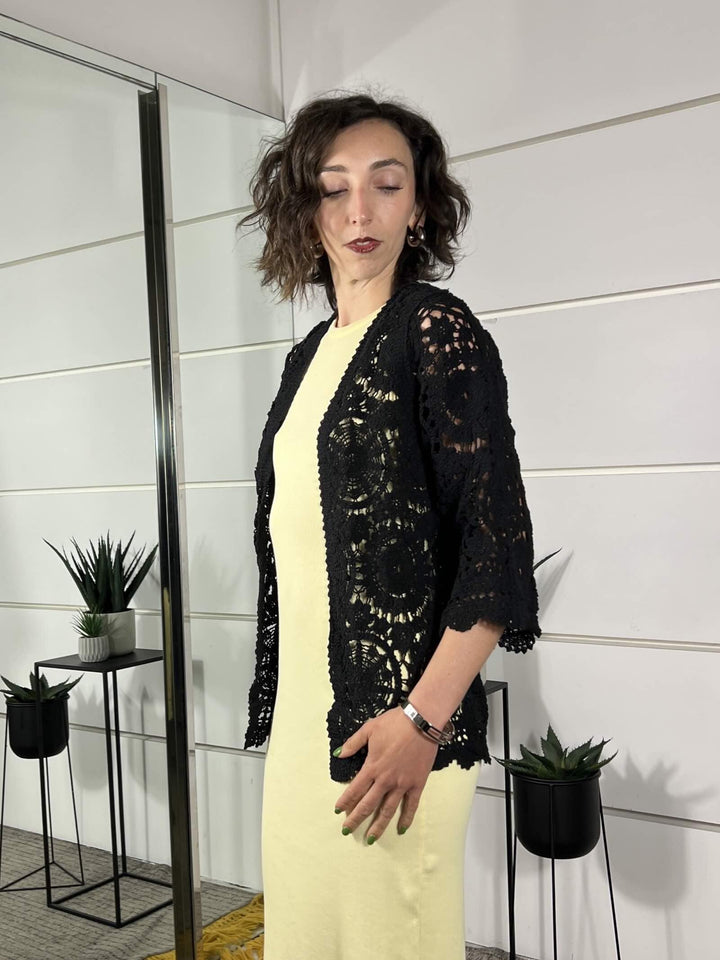 cardigan crochet nero 2668022NERO SUSY MIX