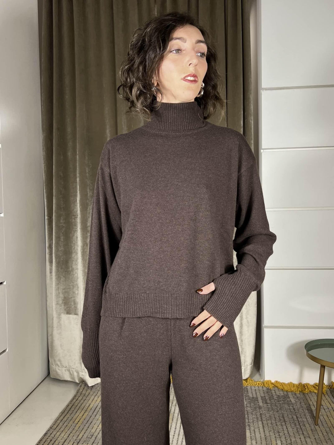 dolcevita con manicottobordeaux 22108FMORO VICOLO