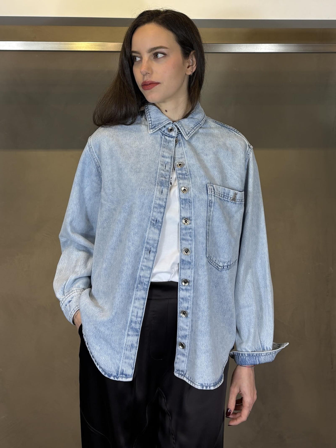 camicia in denim chiaro 8C0833D108CB09 PATRIZIA PEPE PREVIEW