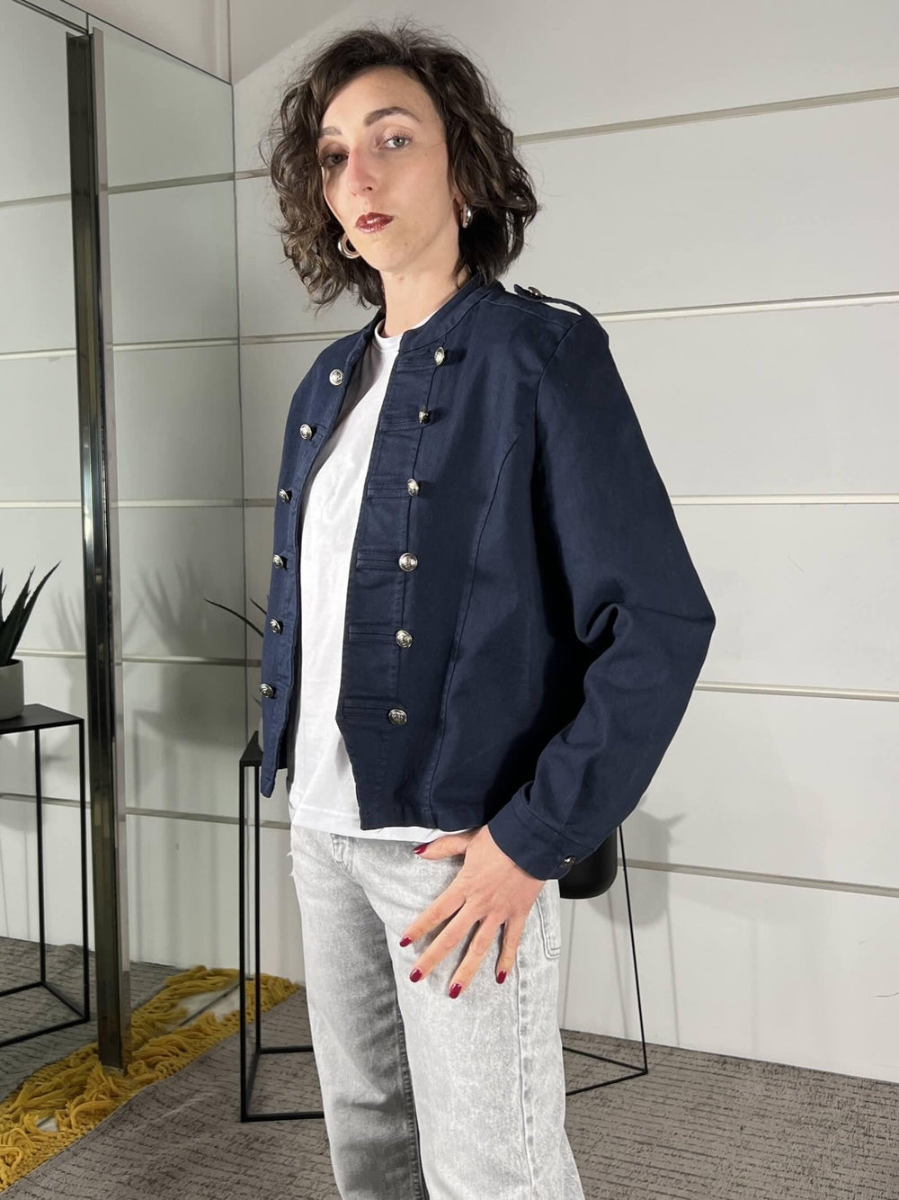 giacca military in cotone blu 2023194BLU SUSY MIX