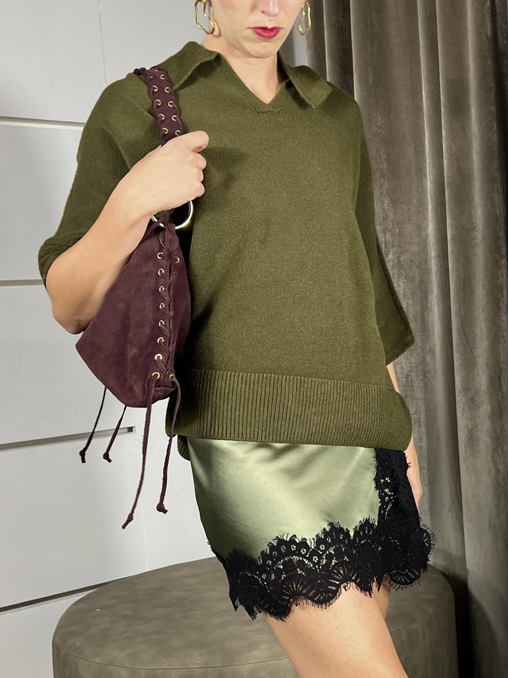 BORSA IN CAMOSCIO PRUGNA 604034 PRUGNA FEMME CAFE SELECTION