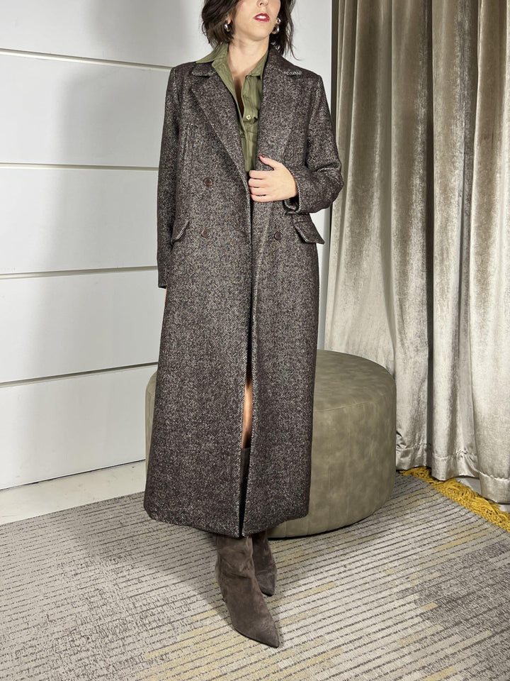 cappotto over lungo spinato moro K9990008U2866 IMPERIAL