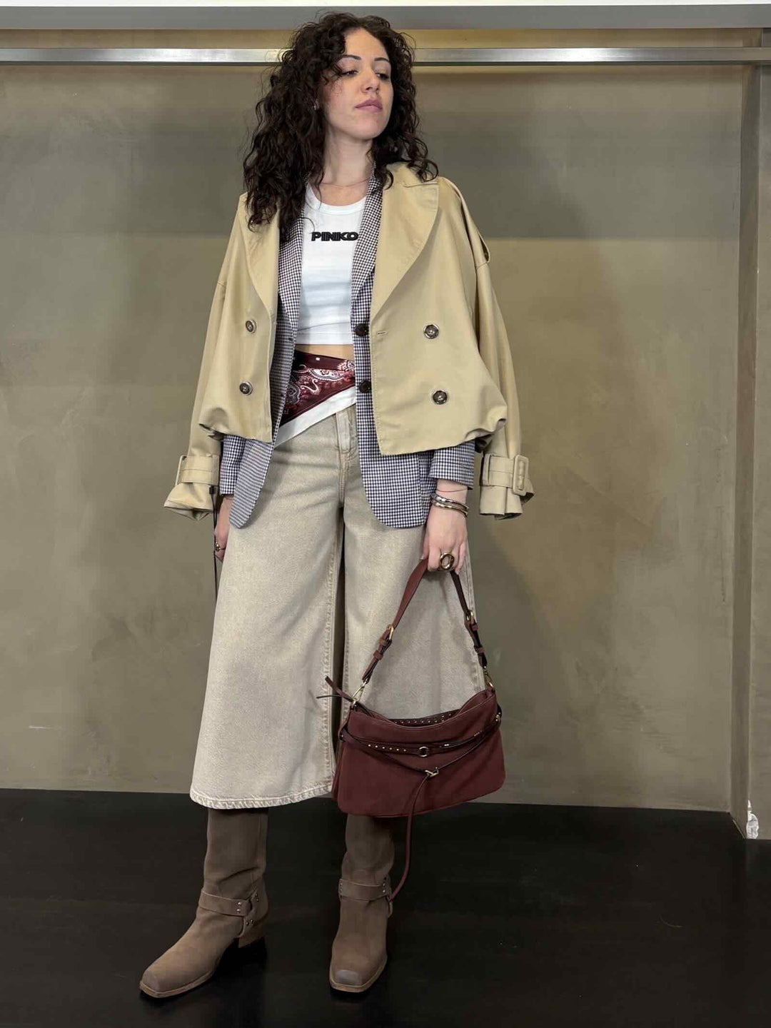 belt bag classic in suede burgundy BELT BAG CLASSIC SUEDER49Q PINKO