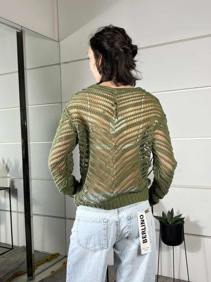 maglia traforata militare 3AB3023MILITARE 19 VICOLO