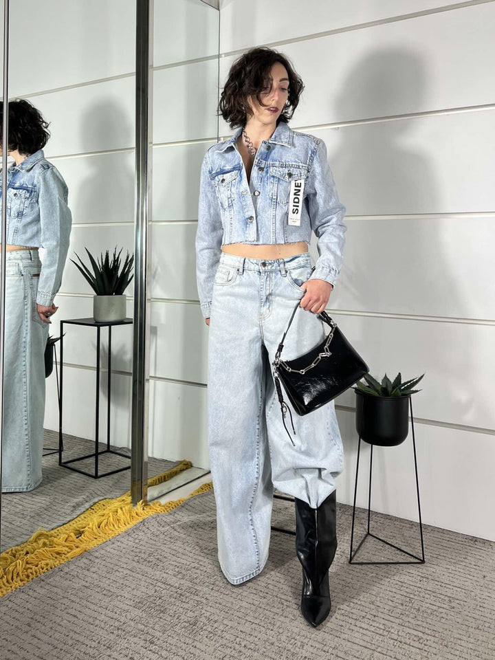 giacca in denim crop light blue SIDNEYLIGHT BLUE TWO WAY