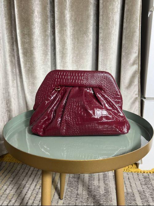 BORSA CLUTCH BURGUNDY  ECOPELLE COCCO PRR0914BURGUNDY FEMME CAFE SELECTION