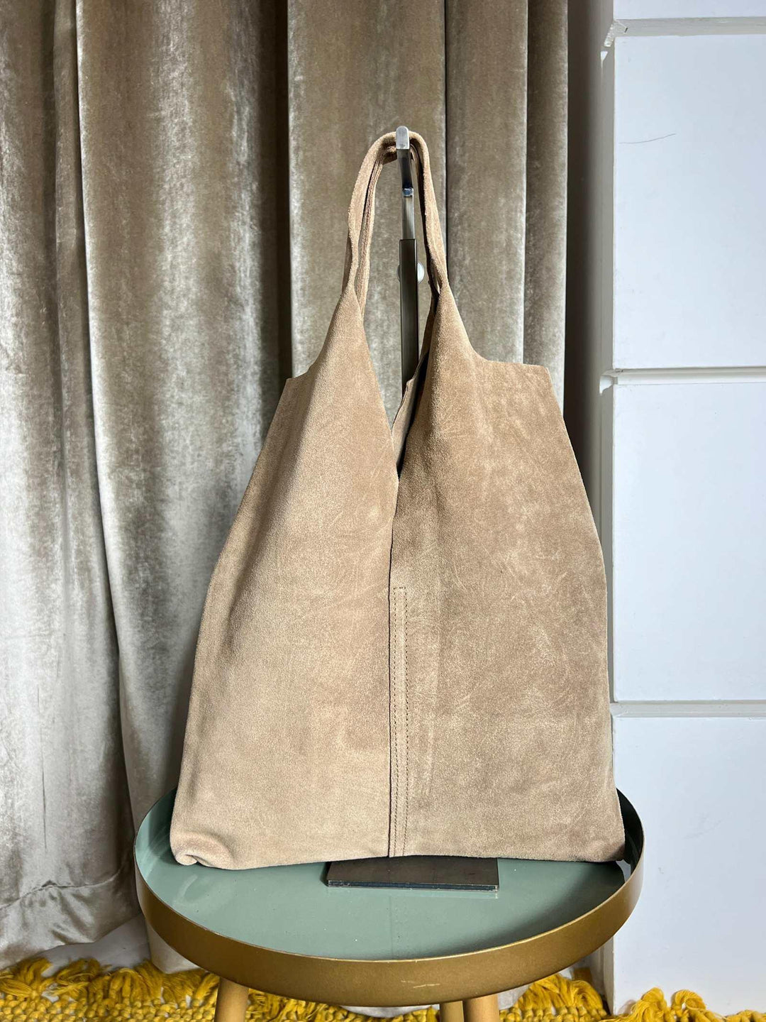 borsa in camoscio taupe scuro 5926TAUPE SCURO FEMME CAFE SELECTION