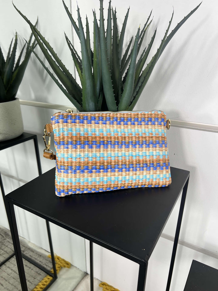 borsa in rafia Oceania a mano con tracolla in pelle regolabile RF-B0190OCEANIA FEMME CAFE SELECTION