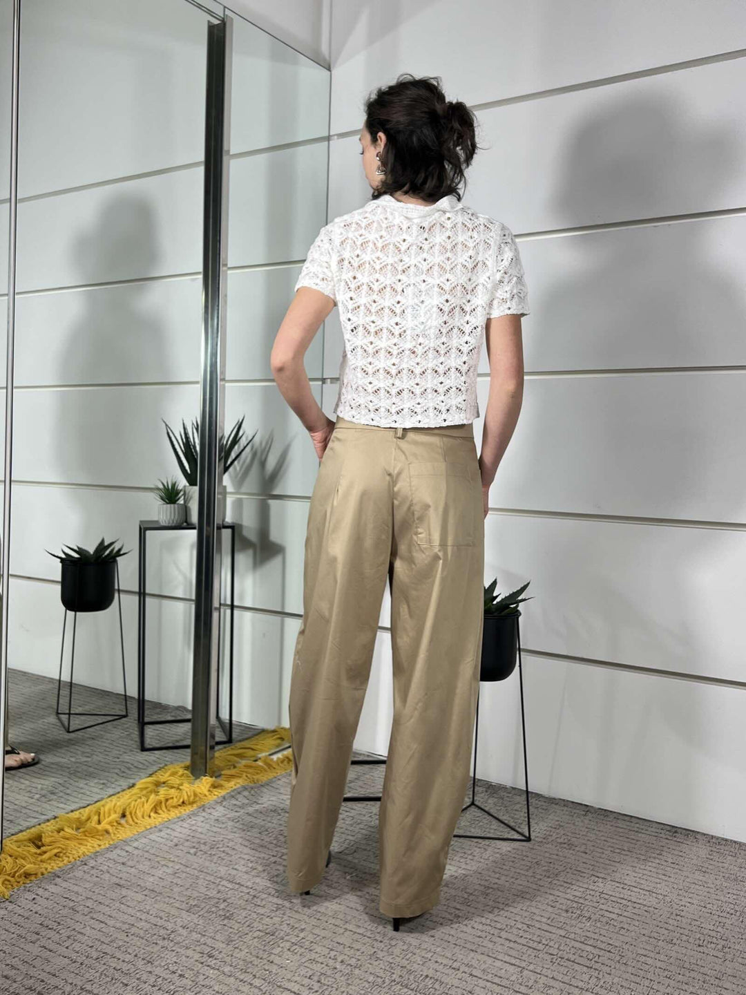 pantalone barrel beige PA26SRO194BEIGE TWO WAY