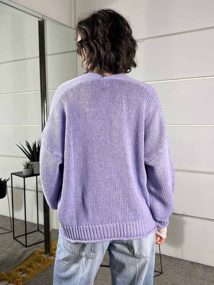 cardigan over, scollo a v  lilla 3AB3015LILLA VICOLO