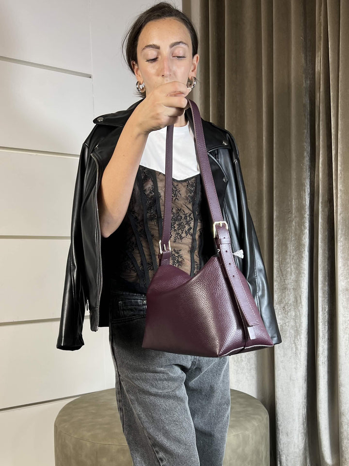 BORSA IN PELLE A TRACOLLA PURPLE RED 8B0256L148M536 PATRIZIA PEPE PREVIEW