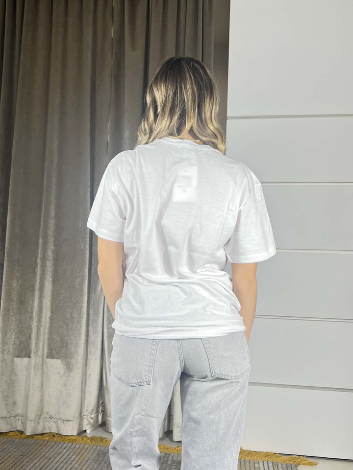 t-shirt bianca con stampa amor vino rossa TSH05BIANCO SUSY MIX