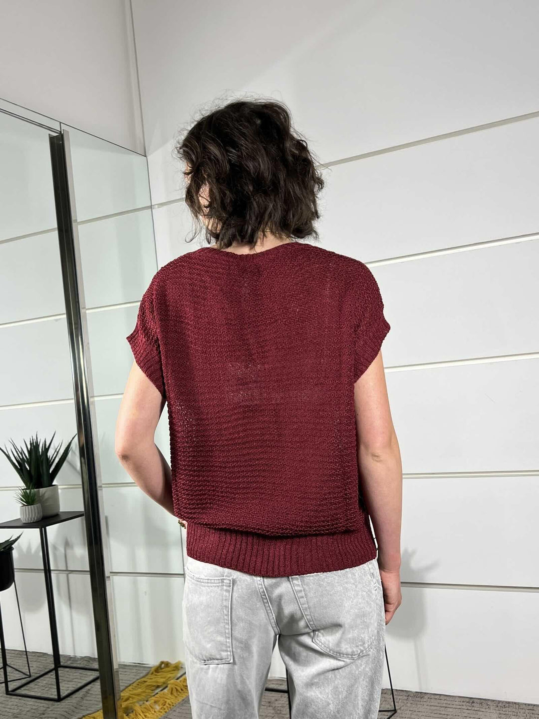 magliaa scatola manica corta bordeaux 26143BORDO TENSIONE IN