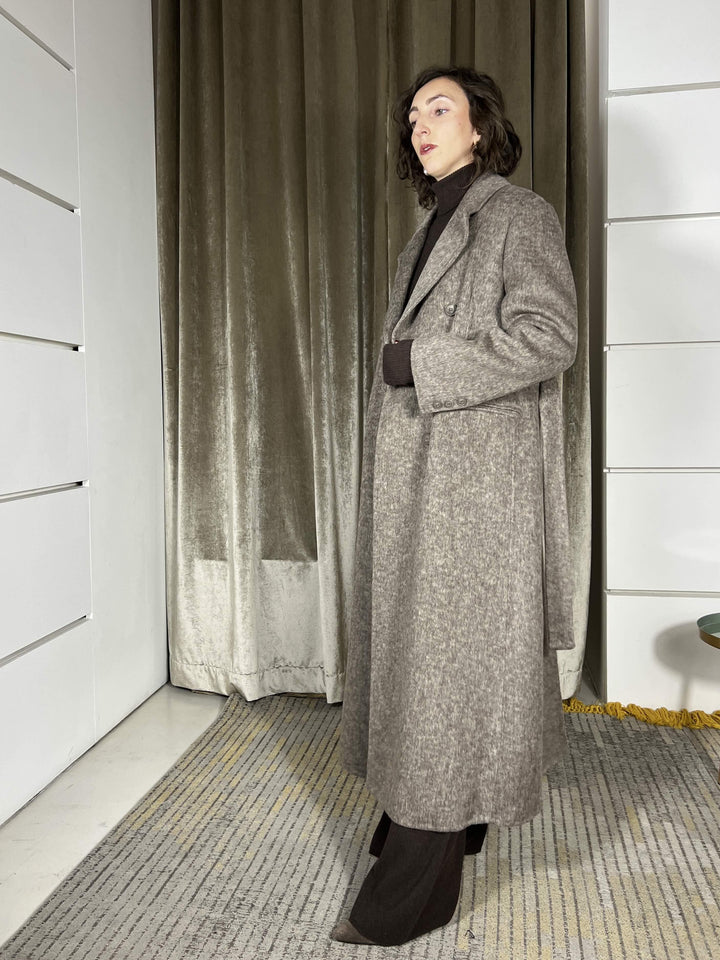 cappotto over con cinta moro 50% lana KCT-P013MORO HAVE ONE