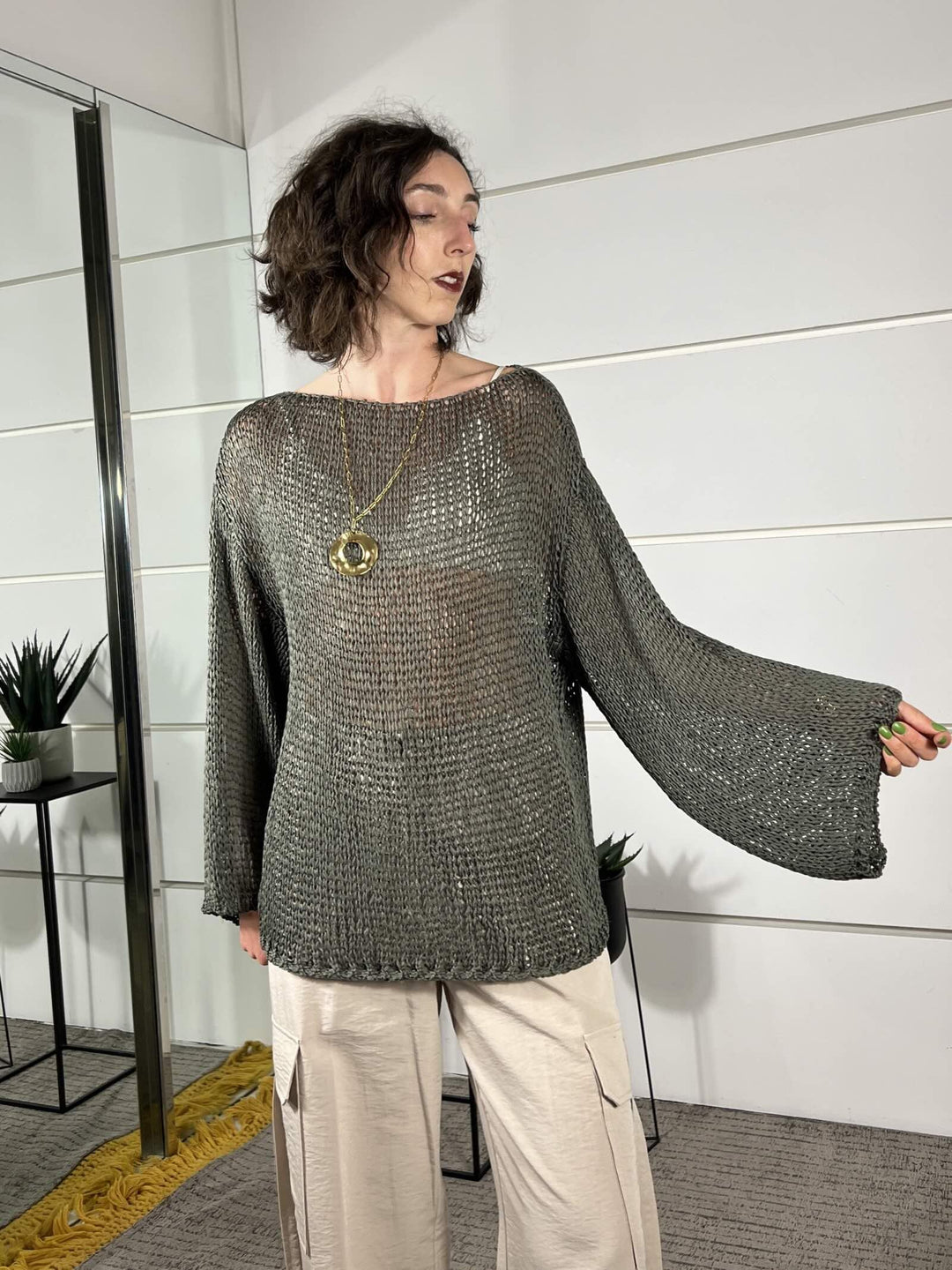 maglia a rete, manica lunga militare 3AB3026MILITARE 19 VICOLO