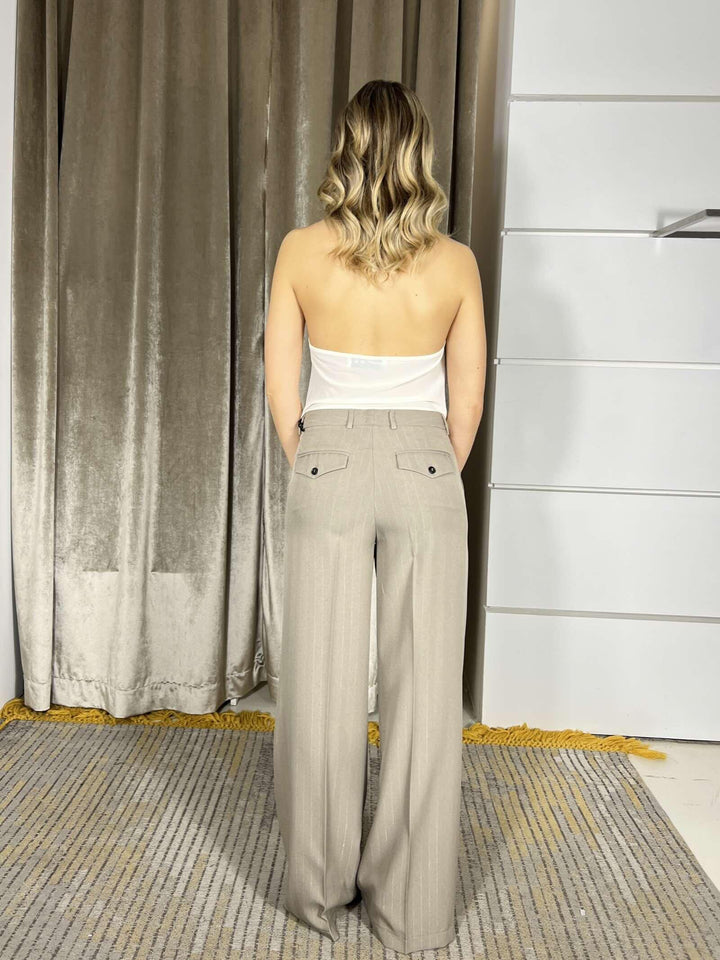 pantalone torora a palazzo gessato TAB0972TORTORA VICOLO