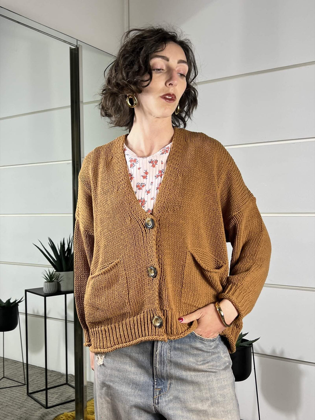 cardigan over scollo a v bruciato 3AB3015BRUCIATO VICOLO