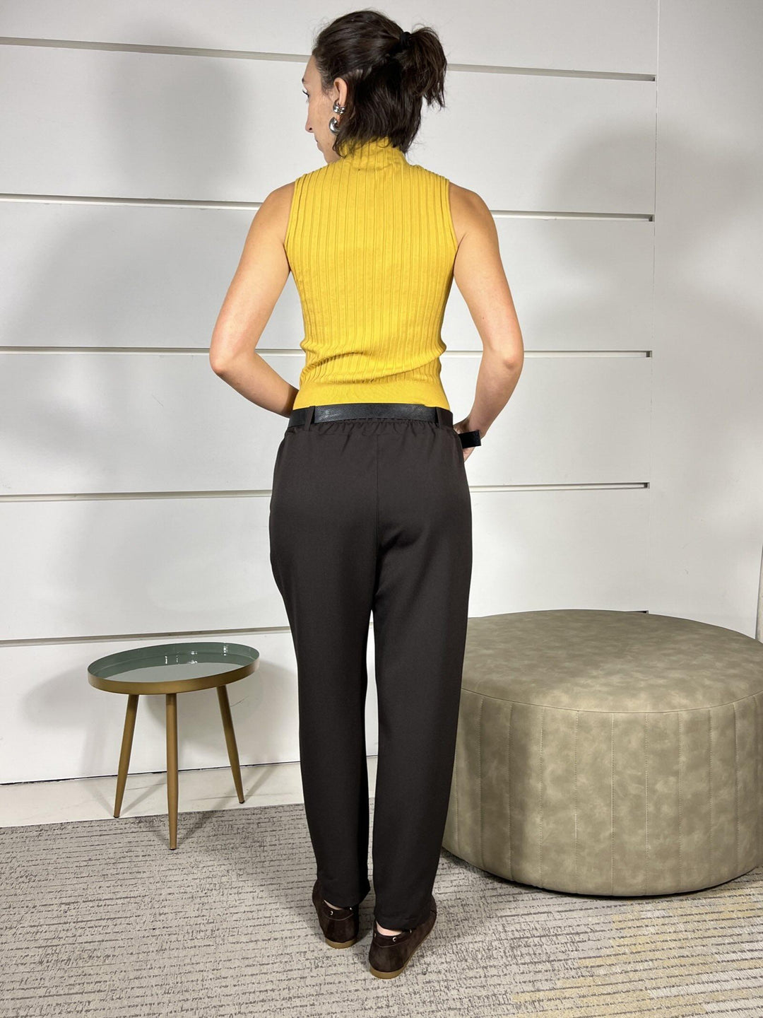 pantalonemoro basico regolare con cintura S12224KSMORO SUSY MIX