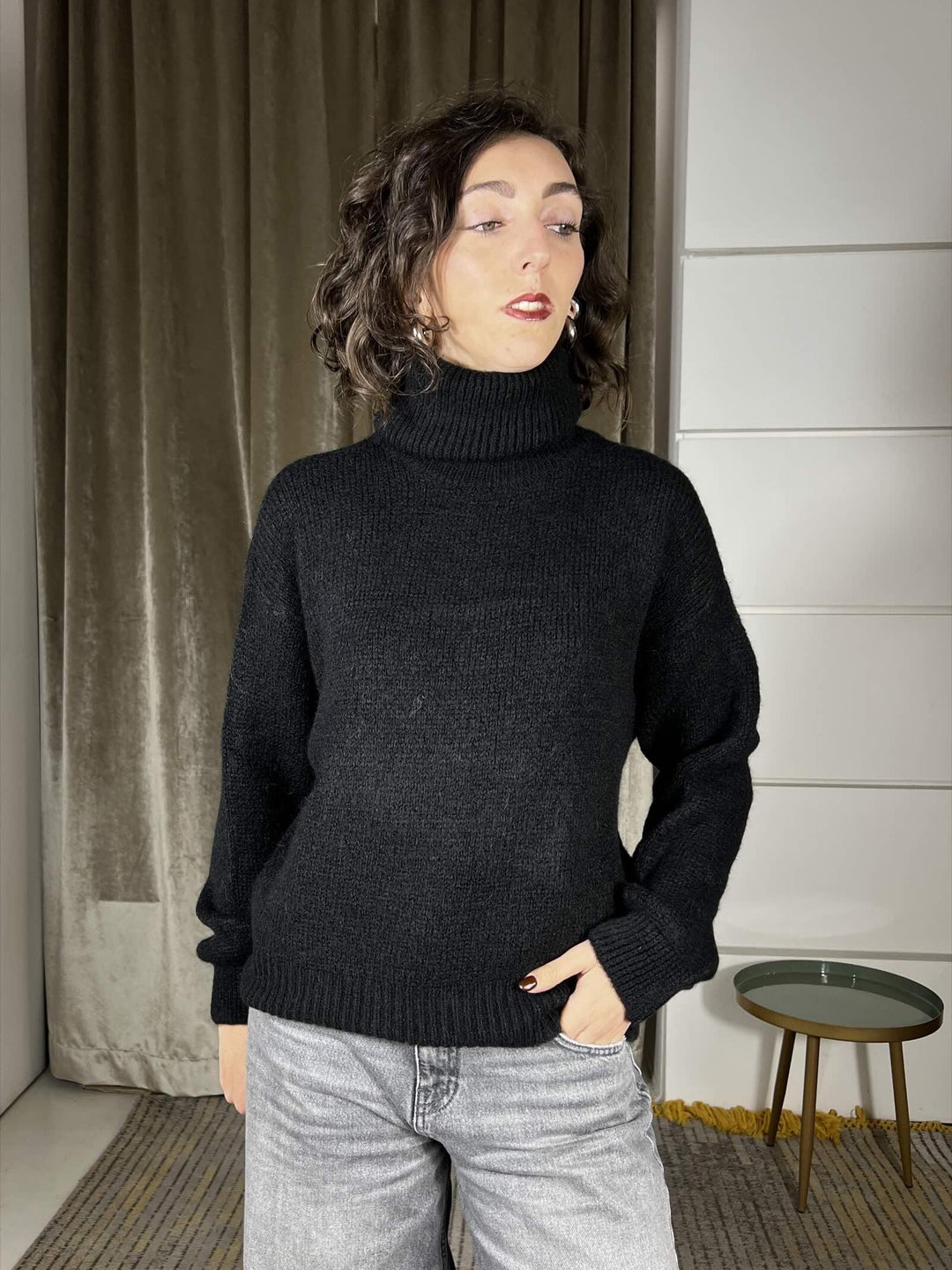 dolcevita nero in misto lana 28014NERO SUSY MIX