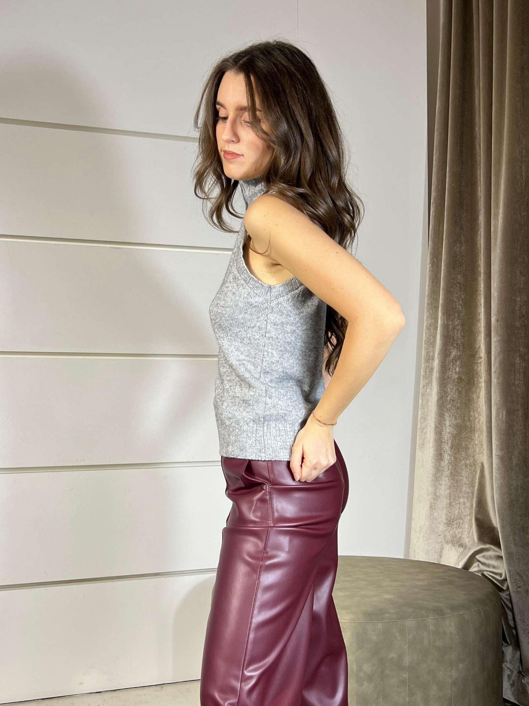 top in maglia grigio 77103FGRIGIO VICOLO