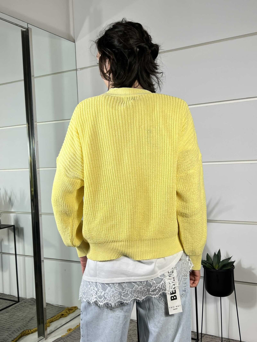 cardigan over costa inglese giallo 21660GIALLO SUSY MIX