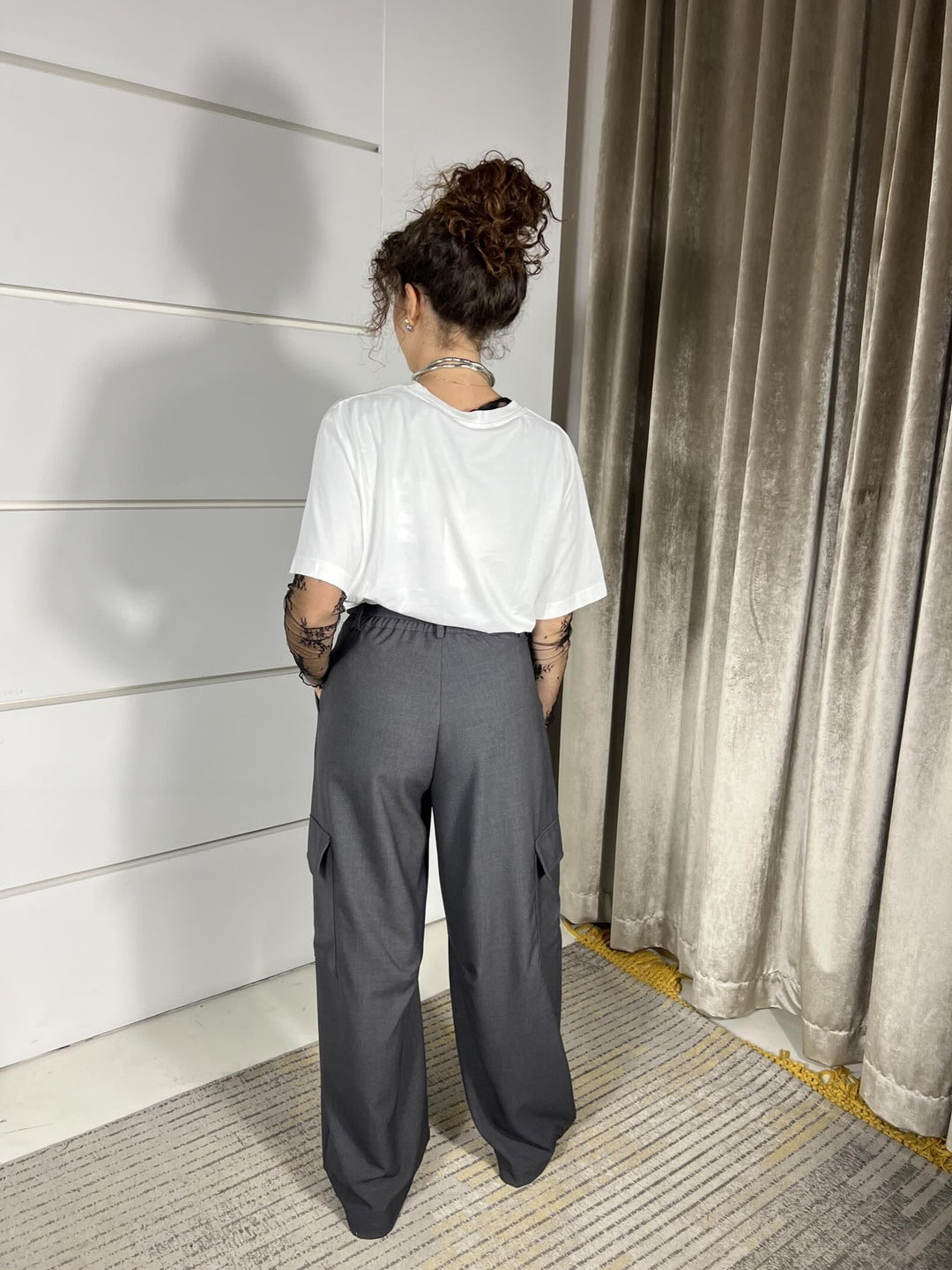 PANTALONE CARGO ANTRACITA FW250036ANTRACITE TENSIONE IN