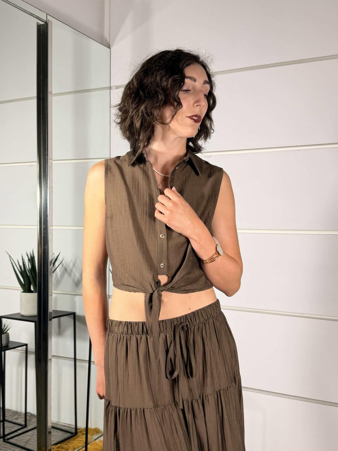 camicia smanicata con nodo moro 10803MORO SUSY MIX