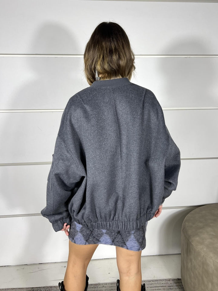 cappotto bomber 50 lana grigio hand made TF0076GRIGIO VICOLO