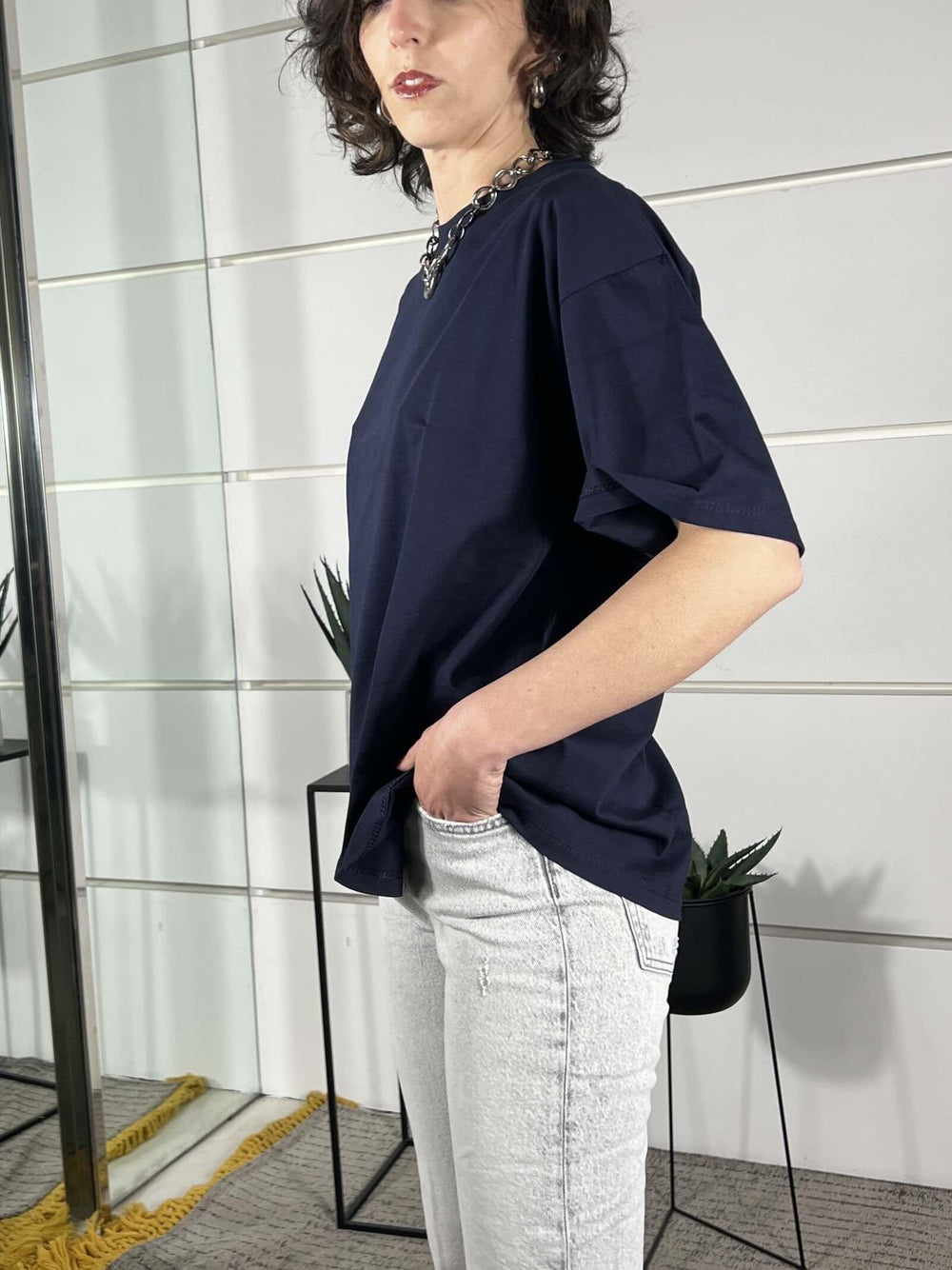t.shirt over girocollo blu 11935BLU SUSY MIX