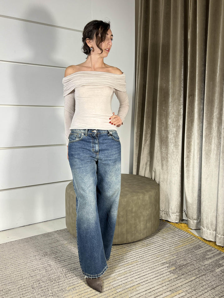 maglia scollo shiffer con arricciaturasabbia in misto lana MGM-P118SABBIA HAVE ONE