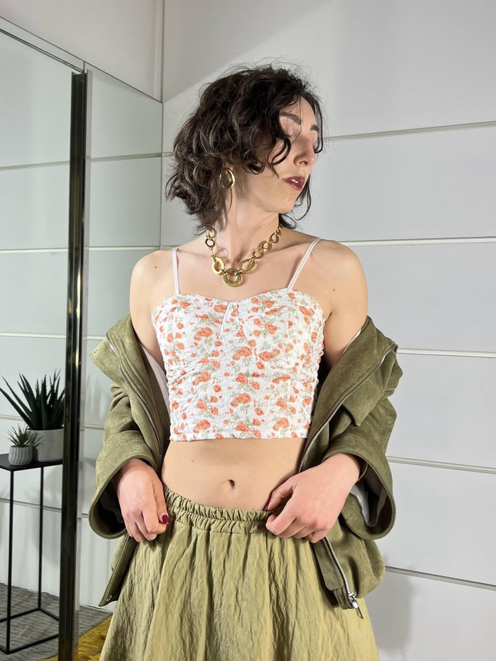 top corsetto a fiori papaia TAB1408PAPAIA VICOLO