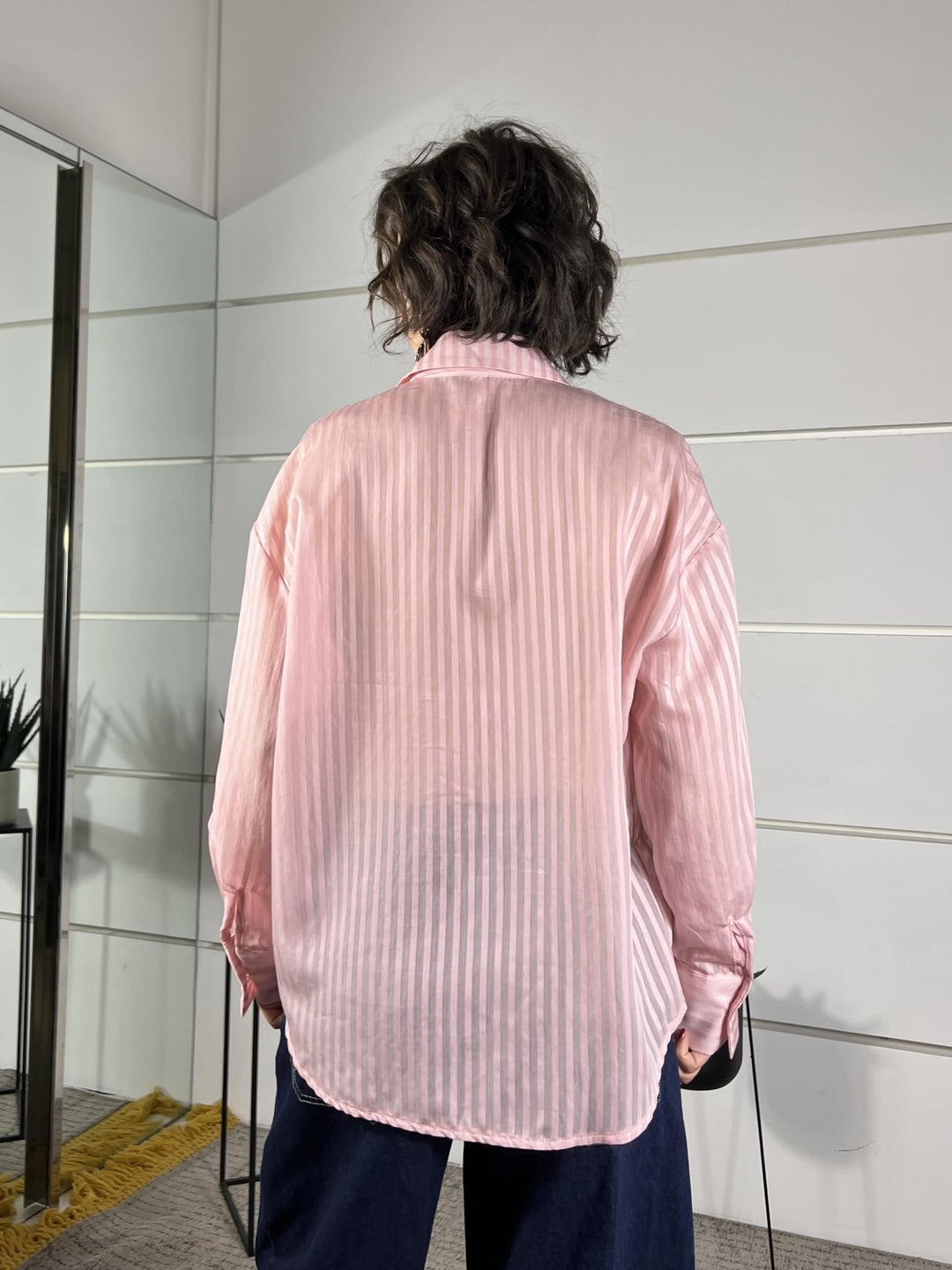 camicia geccata con cravatta rosa PE260115ROSA TENSIONE IN