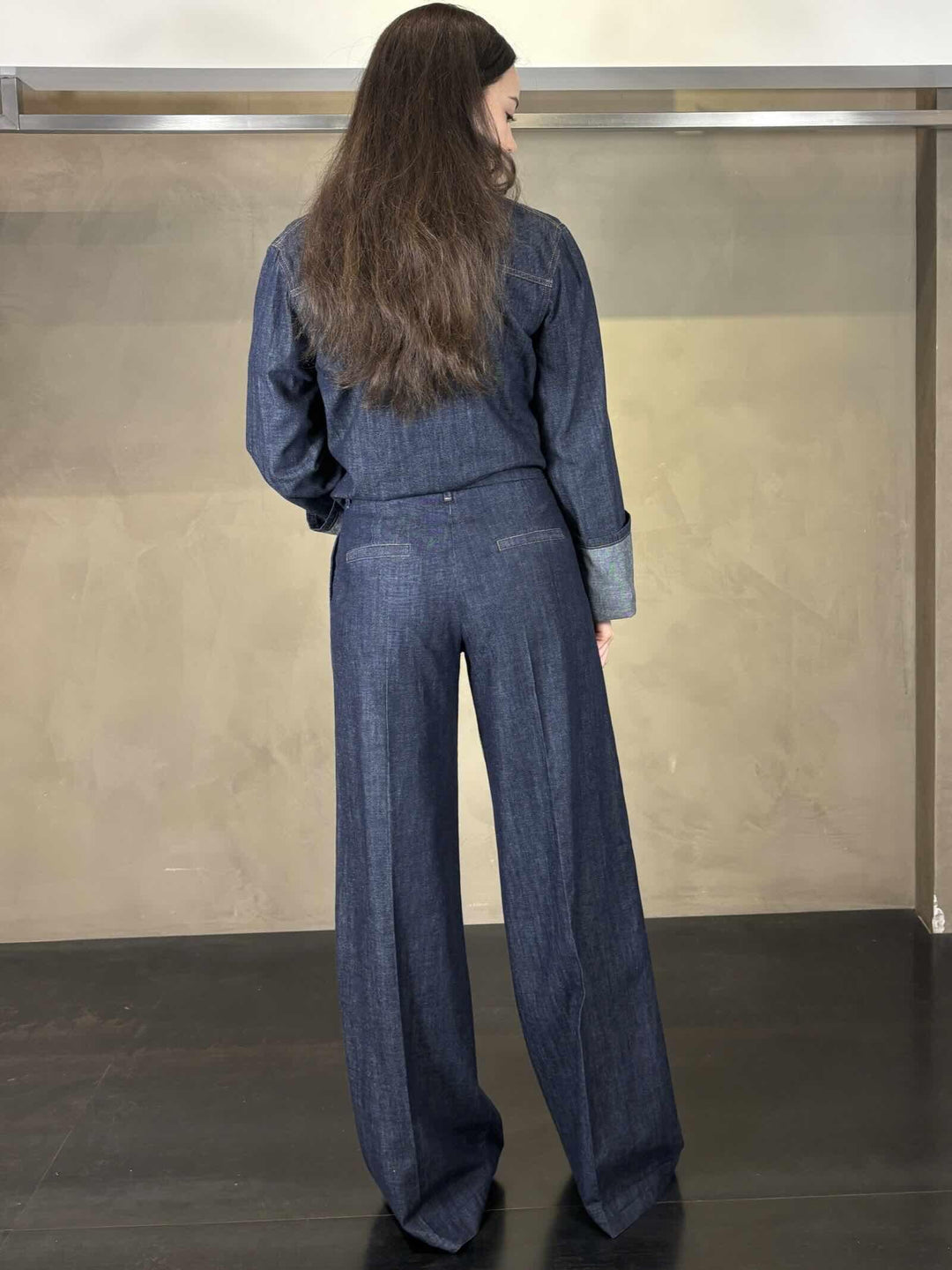 Pantalone palazzo denim scuro P021CUMG065 MANILA GRACE