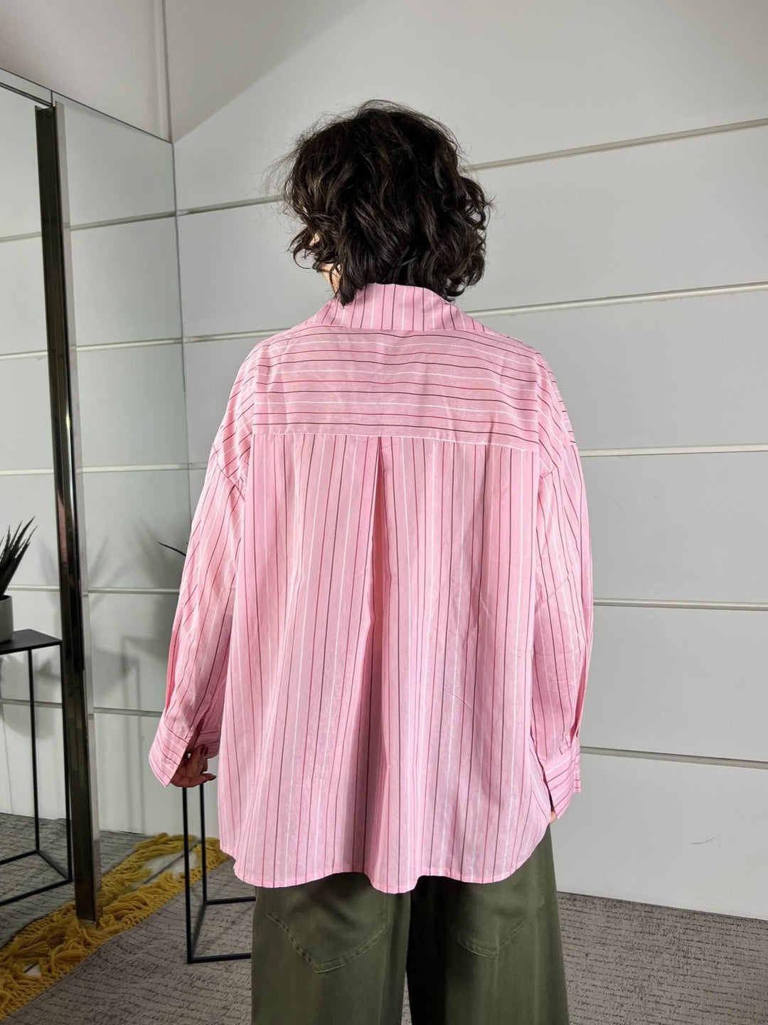 camicia over gessata rosa in  viscosa C1051PY22ROSA SUSY MIX