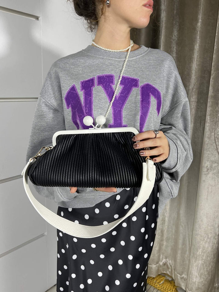 BORSA NERA A CLUTCH PIT0742BLACK FEMME CAFE SELECTION
