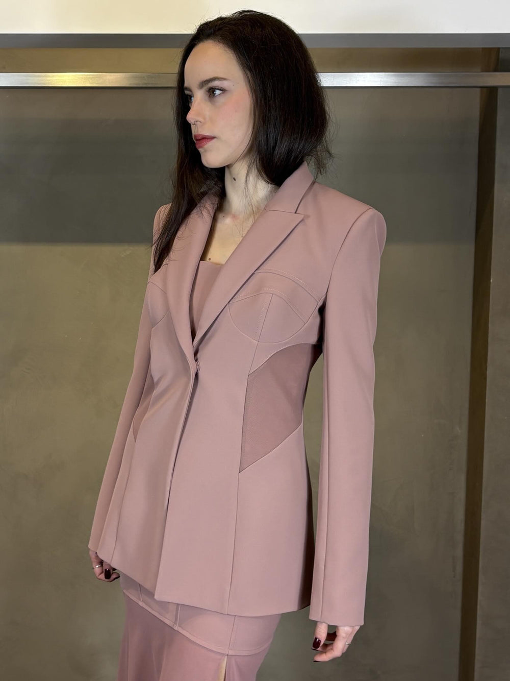 Blazer a bustier rosa antico 2S1547A737B885 PATRIZIA PEPE MAIN