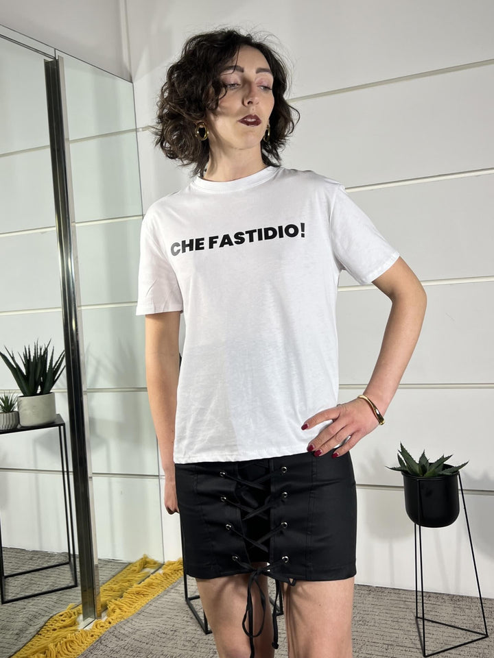 t-shirt con stampa che fastidio L02T0718BIANCO PHILIA LOFT