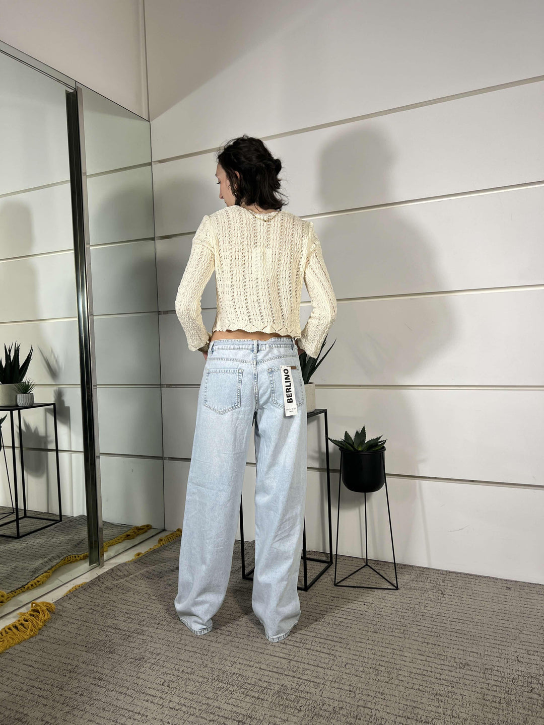 jeans full lenght con borchie vita bassa light blue BERLINOLIGHT BLUE TWO WAY